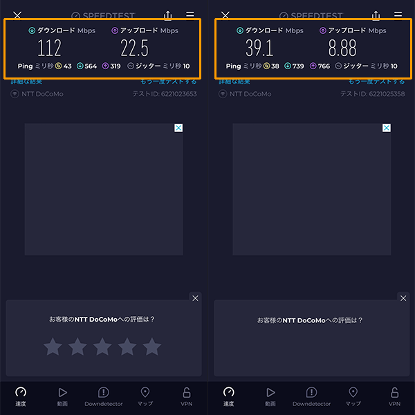 home5Gの速度検証結果