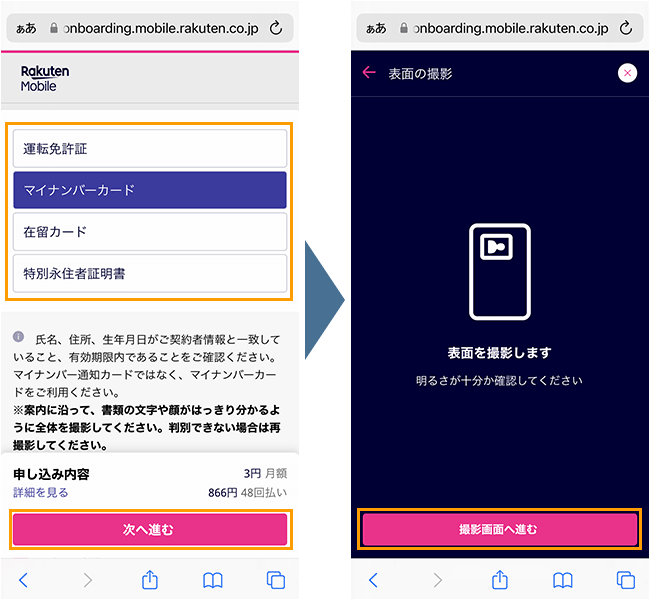 rakutenturbo 申込み手順