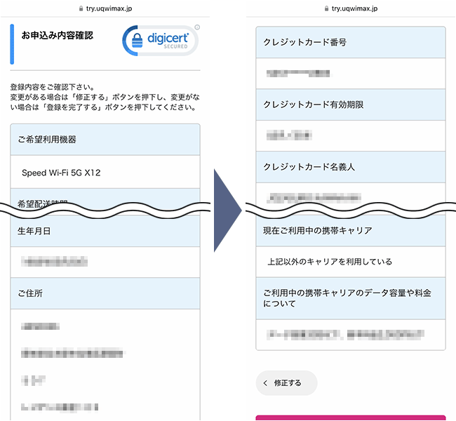 TryWiMAX 申込み手順