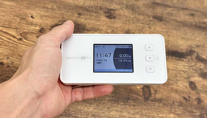 WiMAXのモバイルルーターSpeed Wi-Fi 5G X12の写真